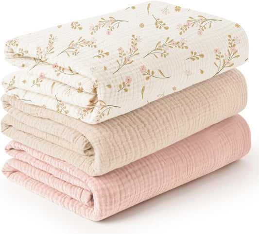 Konssy Muslin Swaddle Blankets - Soft, Breathable, Large Size