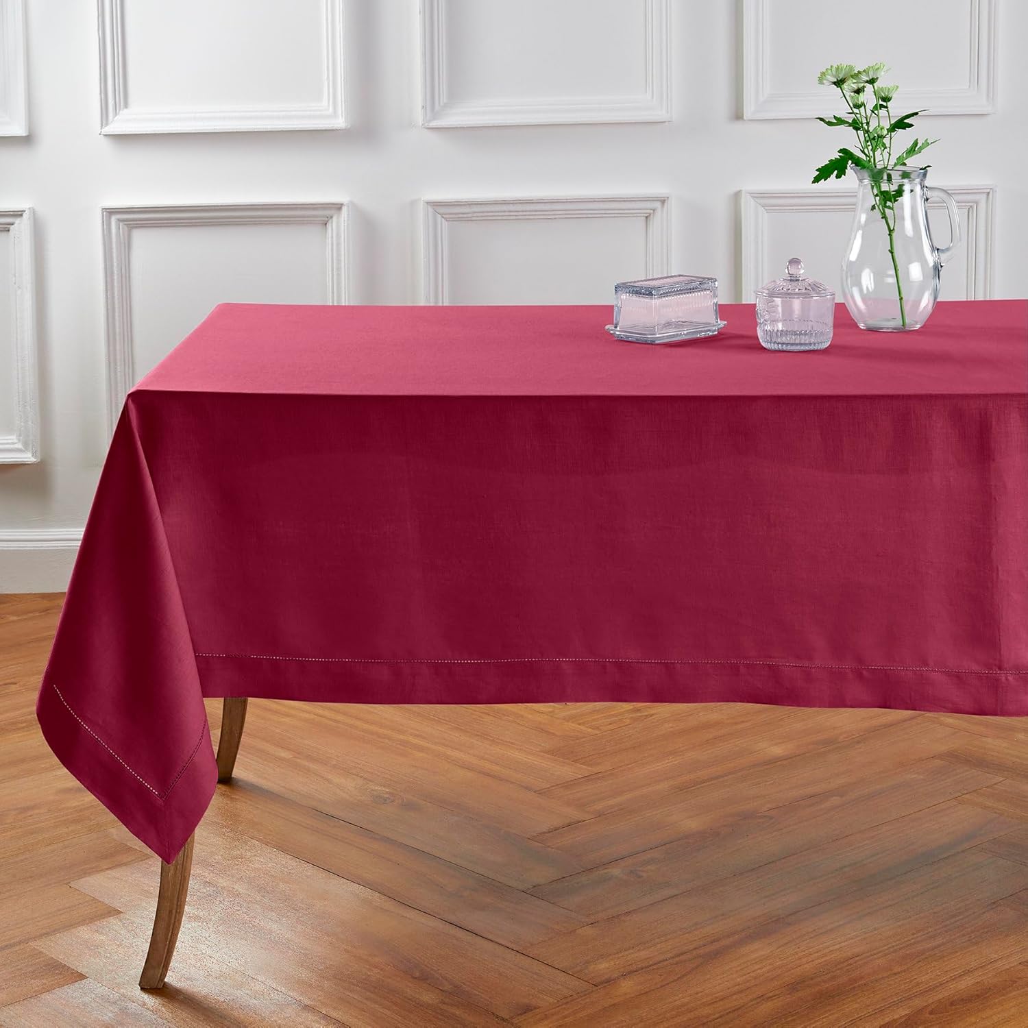 Elegant Beet Linen Tablecloth 60 x 144 Inch for Special Occasions