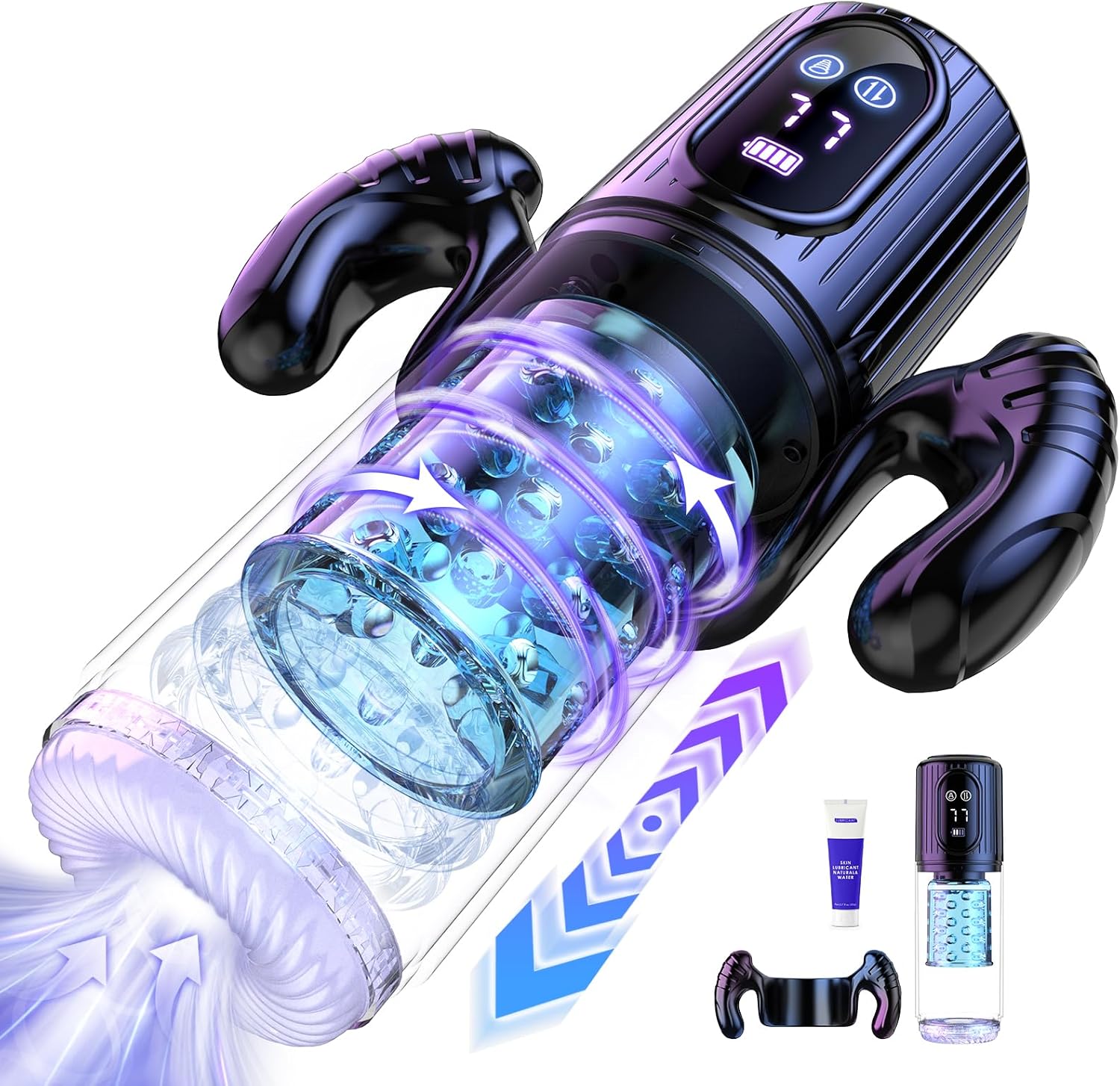 Male Masturbator Penis Pump with 7 Thrusting & 5 Sucking Modes