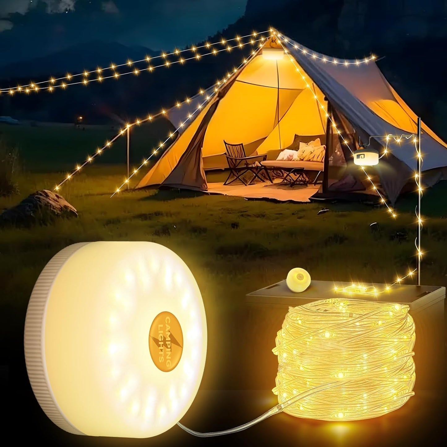 Portable 5-Mode Warm String Lights - AOXDWGE