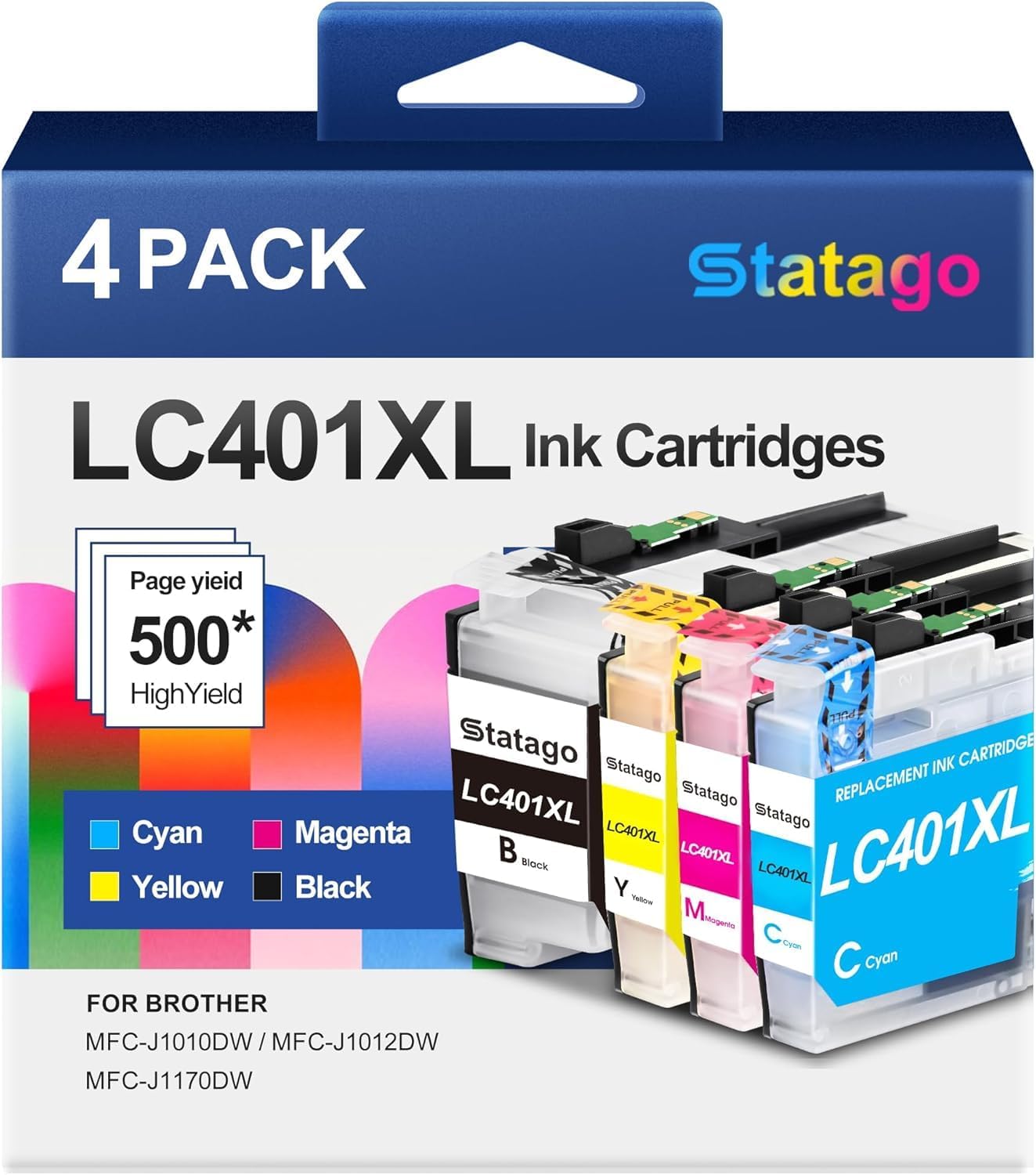 Vibrant Ink Set for Brother Printers - 4 Pack