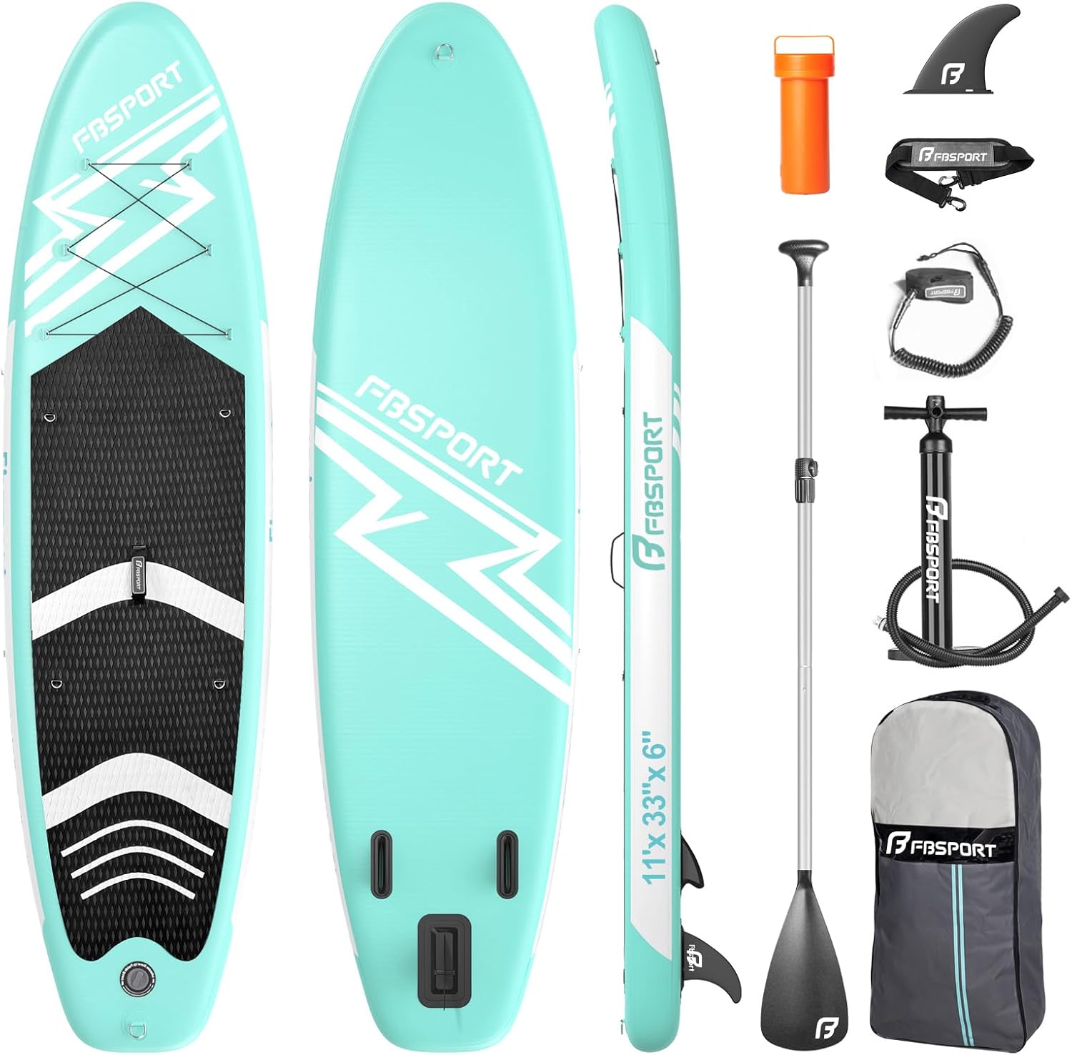 FBSPORT 11ft Premium Stand Up Paddle Board for Yoga & Surfing