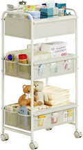 3-Tier Baby Diaper Caddy Cart Organizer - Mobile Nursery Storage