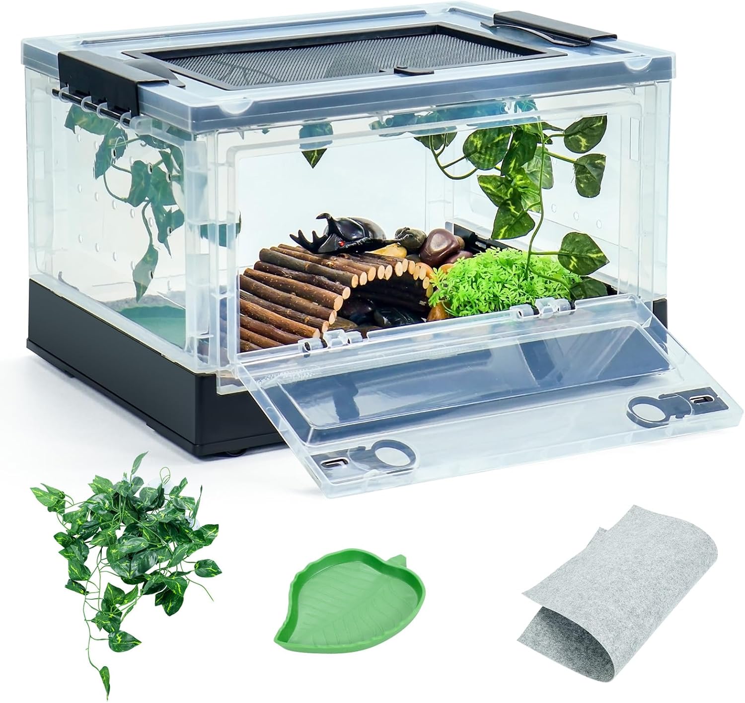 Foldable 16in Reptile Terrariums for Bearded Dragons and Lizards