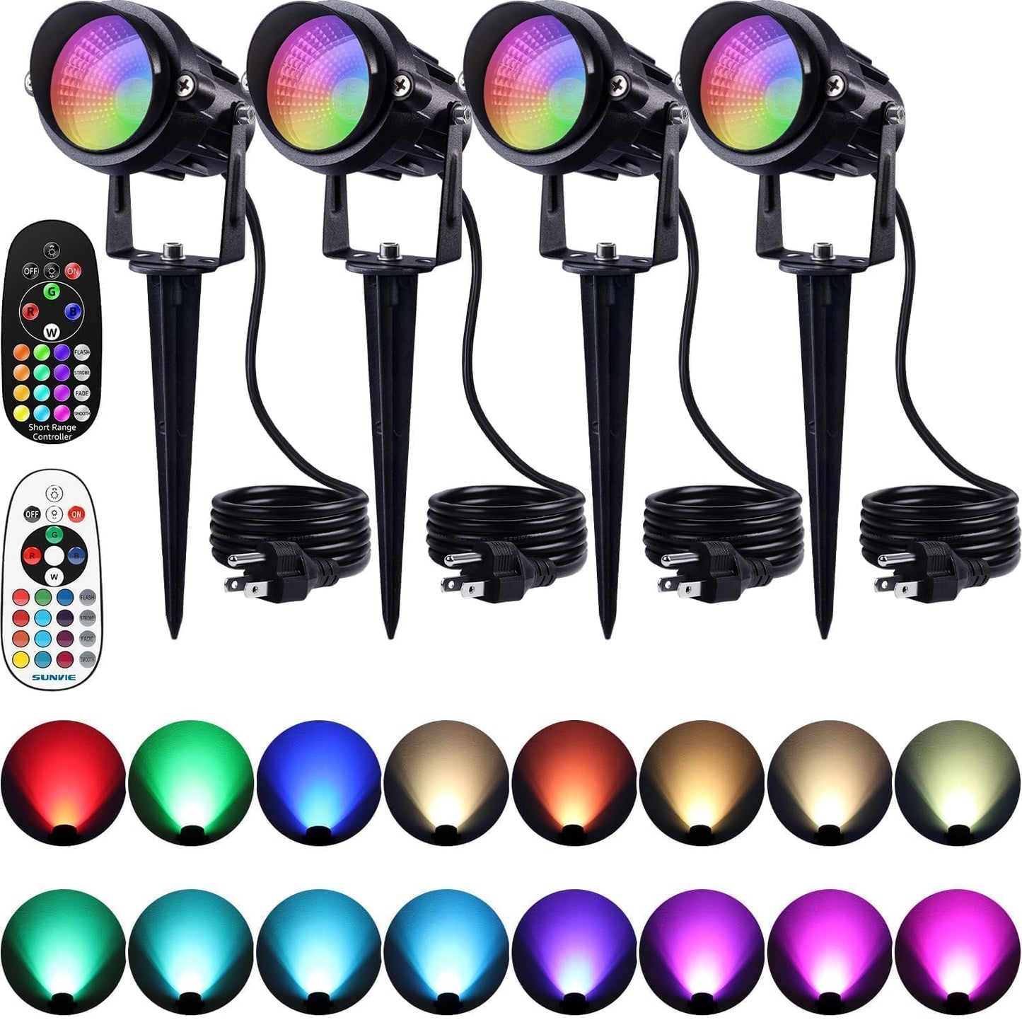 12W RGBW Color Changing Landscape Lights for Outdoor Decor