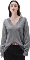 Cashmere Oversized V Neck Pullover Sweaters for Women - Cozy Fit Shoes