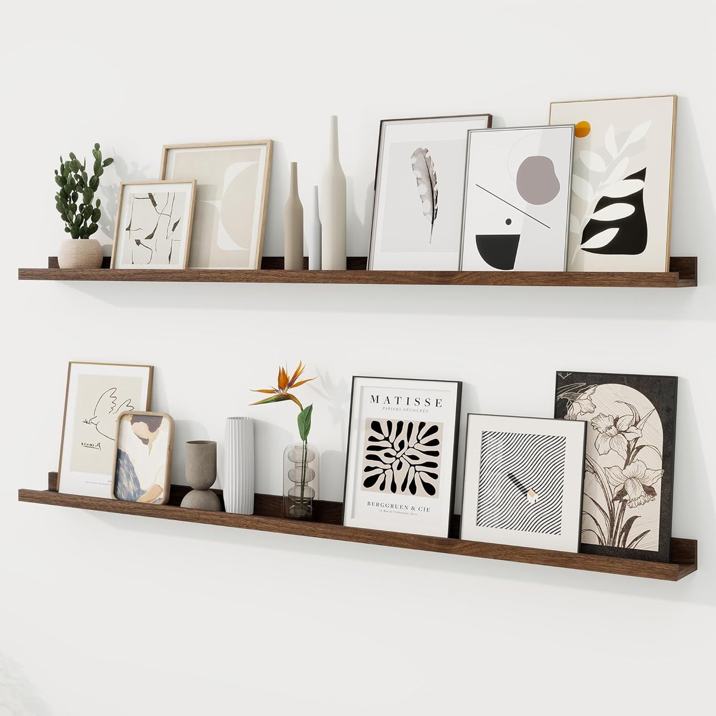55 inch Picture Ledge Shelf Set of 2 for Stylish Home Decor