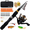 Collapsible Fishing Rod and Reel Combo Telescopic Pole - Portable Kit