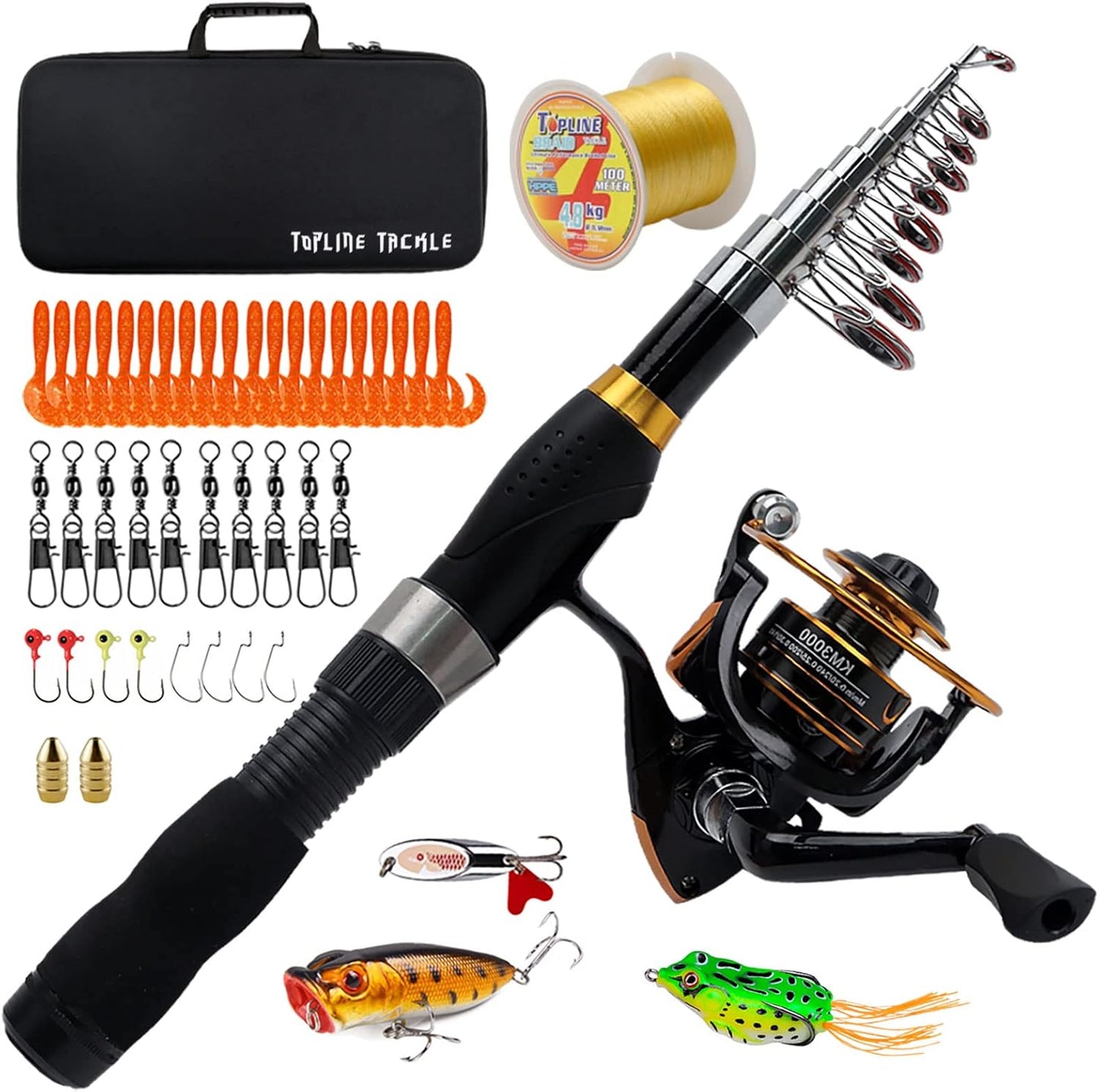 Collapsible Fishing Rod and Reel Combo for All Fishing Needs