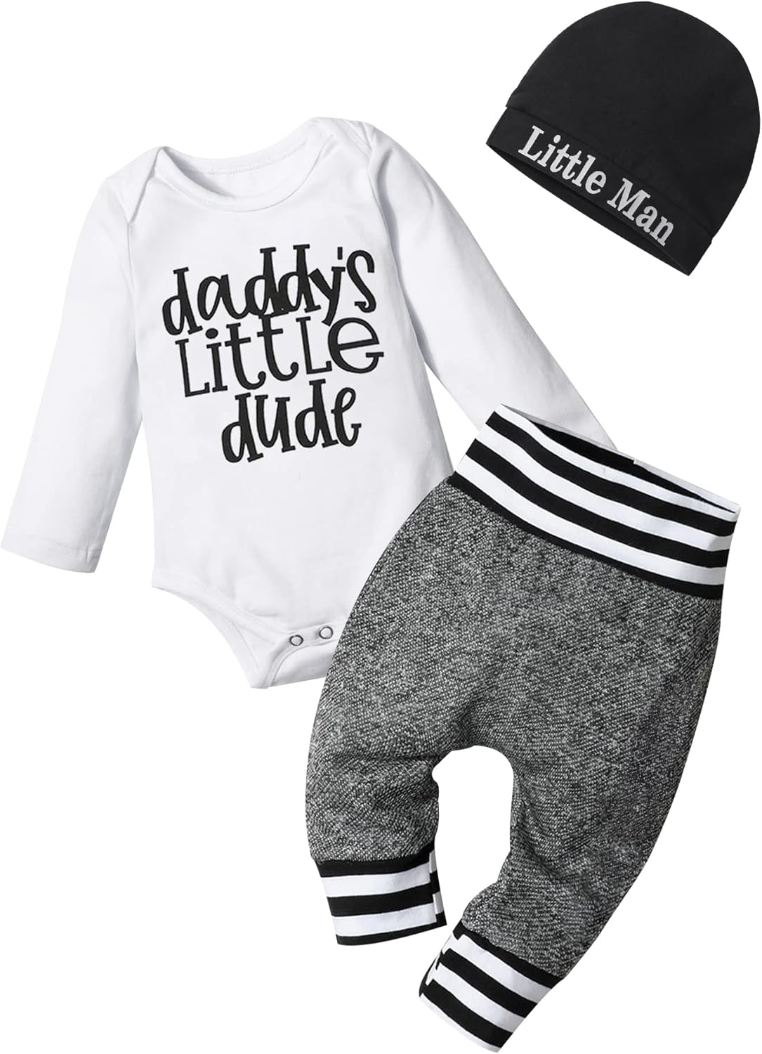 Fommy New to The Crew 3PCS Outfit for Newborn Baby Boys