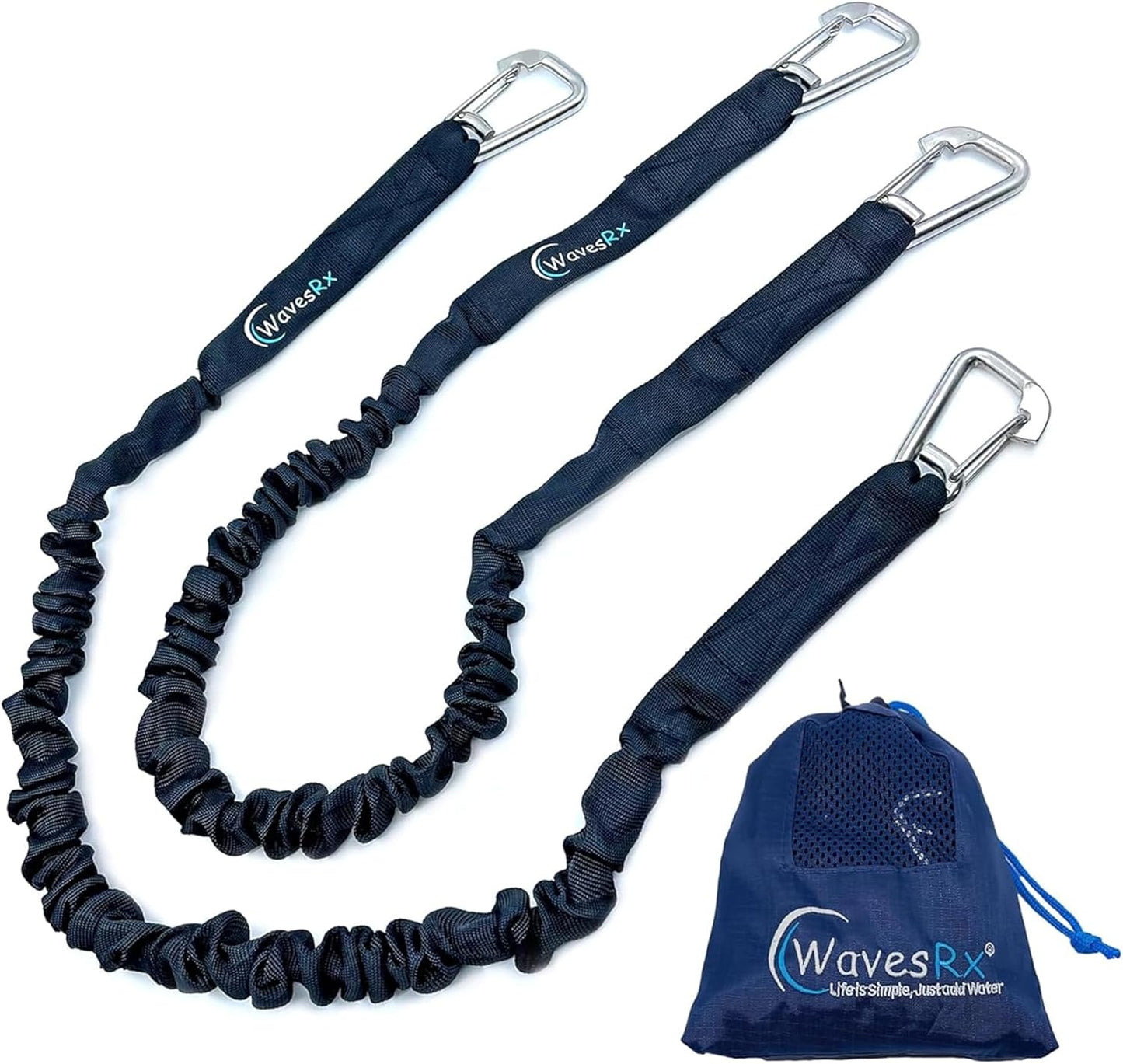 DockingPal Premium Flat Bungee Dock Lines for Boats - 3ft to 5ft