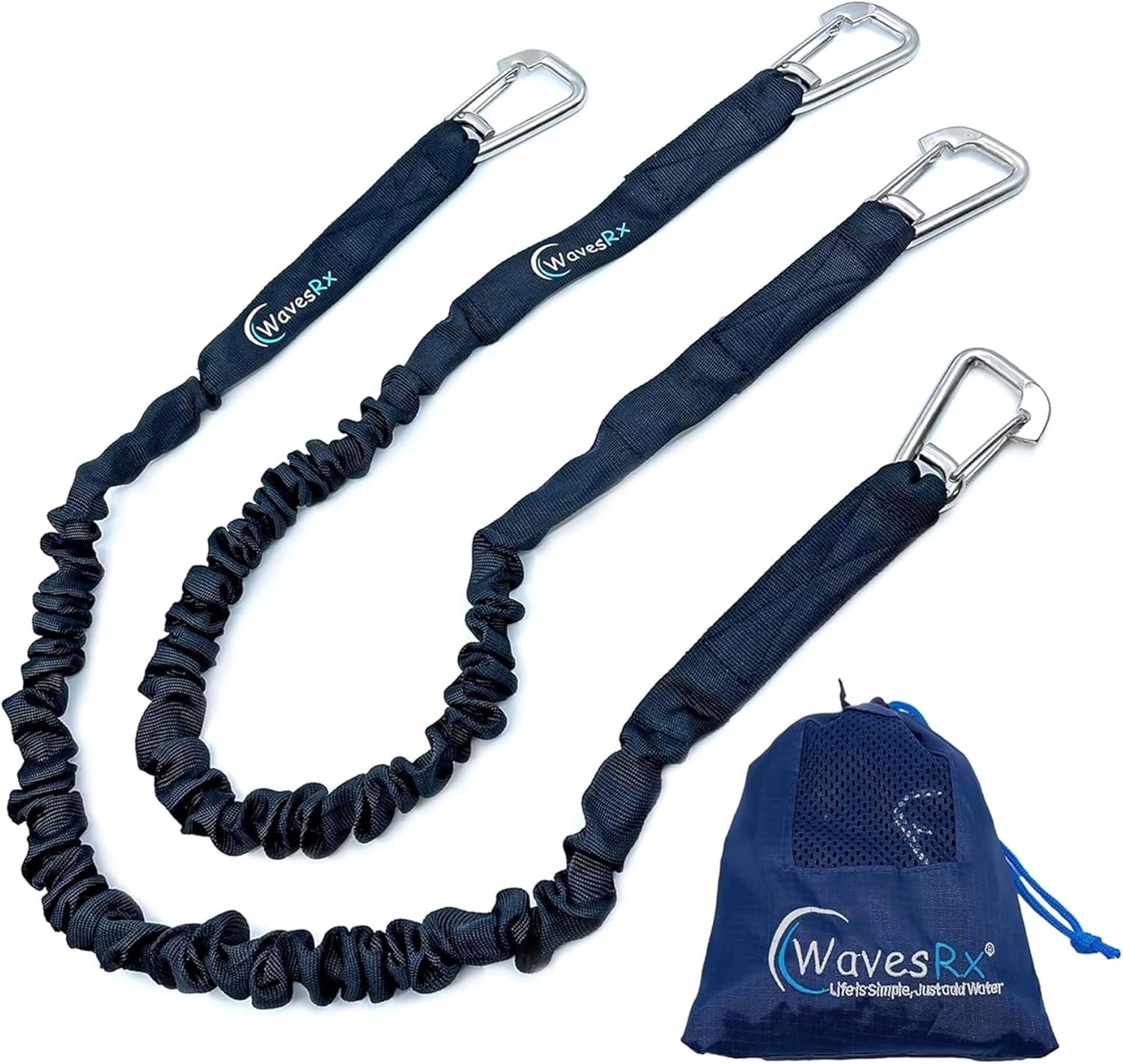 DockingPal Premium Flat Bungee Dock Lines for Boats - 3ft to 5ft
