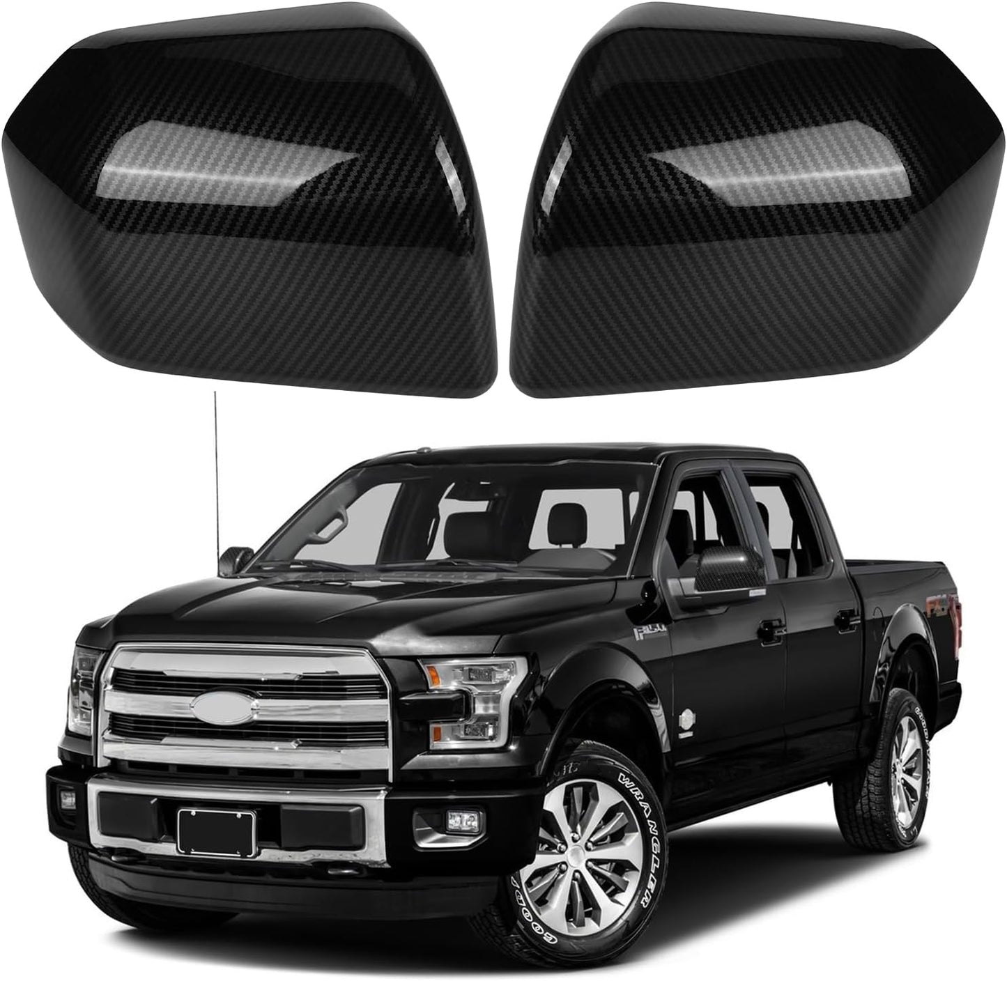 Carbon Fiber Direct Replacement Side Mirror Covers for Ford F150