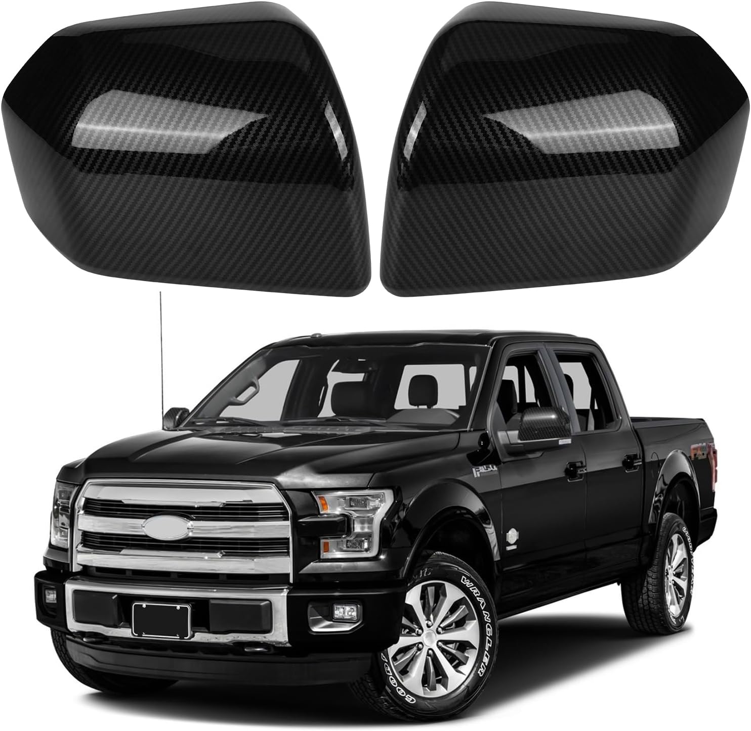 Carbon Fiber Direct Replacement Side Mirror Covers for Ford F150
