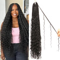 Goddess Box Braids Crochet Hair 30 in 9 Packs - Natural Water Wave