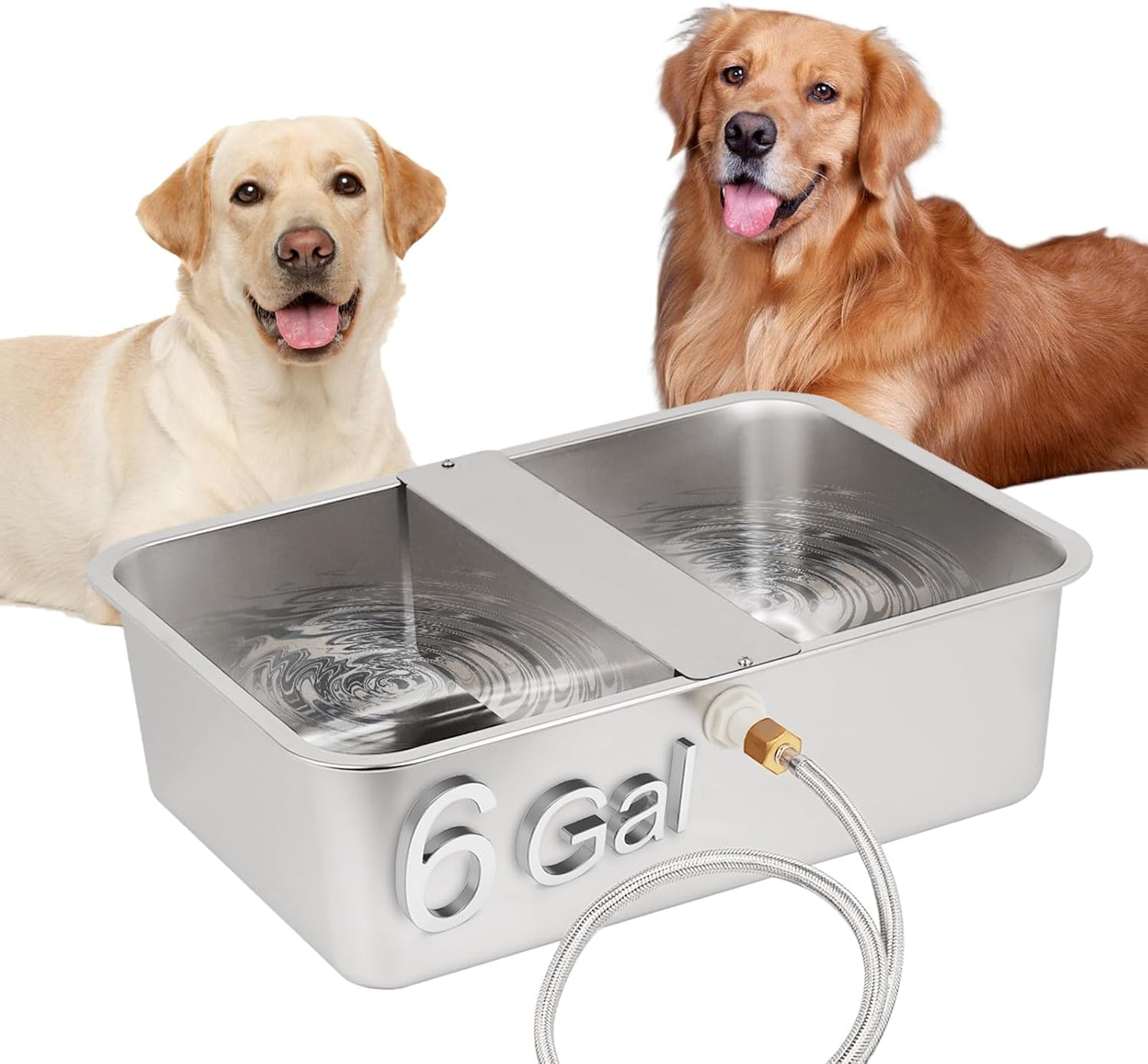6 Gal Automatic Large Dog Water Bowl Dispenser for Big Dogs