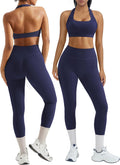 Halter Neck Workout Set for Women - 2 Piece Scrunch Leggings Set
