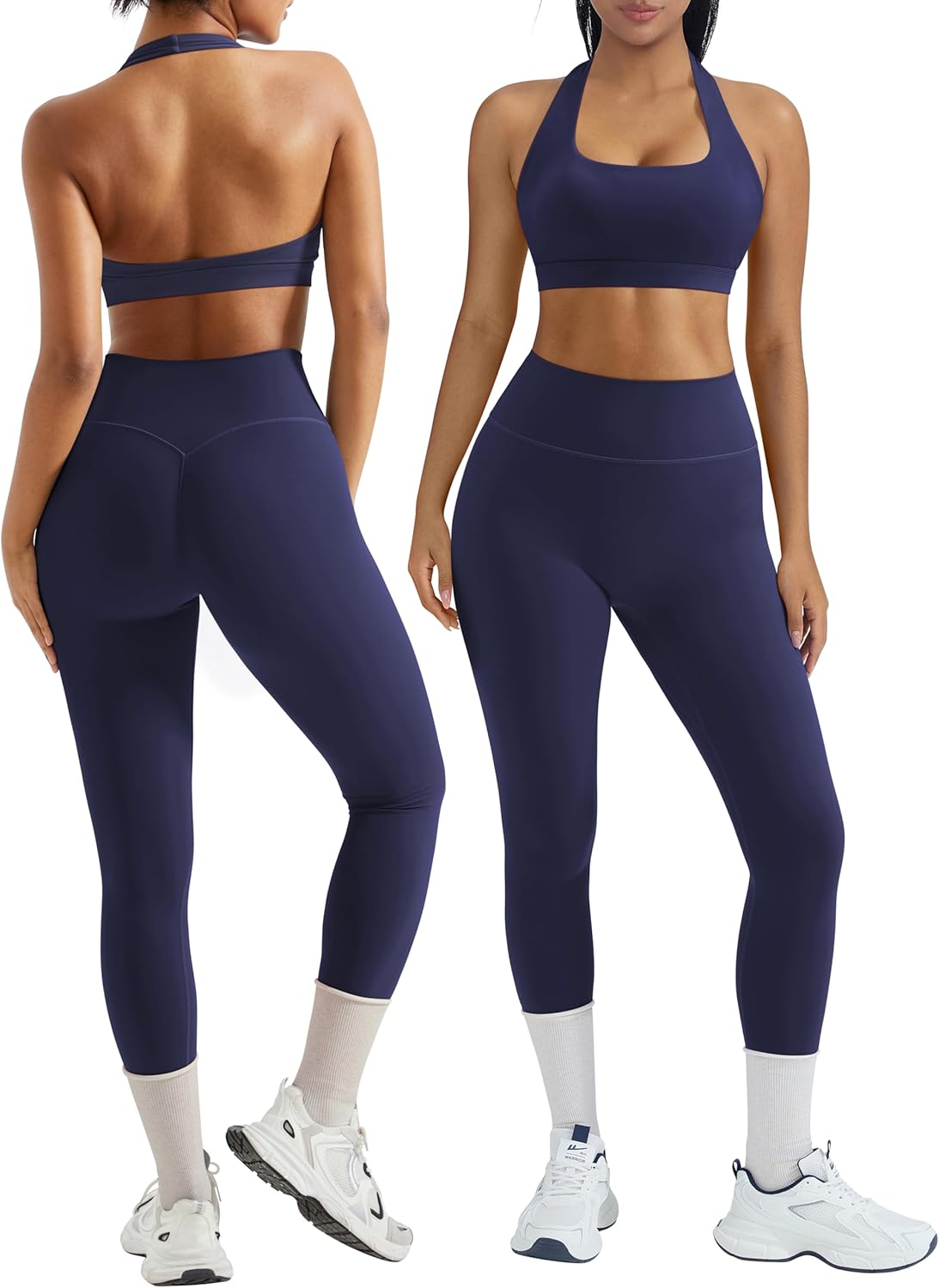 OMKAGI 2 Piece Workout Sets for Women with Booty Leggings