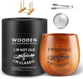 Engraved Wooden Whiskey Glasses - Handmade Old Fashioned Tumbler