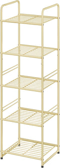 GEORIS 5 Tier Metal Wire Shelving Storage Rack 17.7 in Width