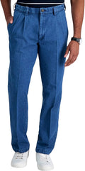Haggar Men's Pleat & Flat Front Denim - Work To Weekend Comfort Other