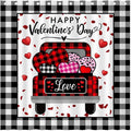 Happy Valentine's Day Buffalo Check Plaid Shower Curtain - Farmhouse