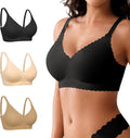 Wireless Seamless Bras for Women with Support - Comfort 3-Pack