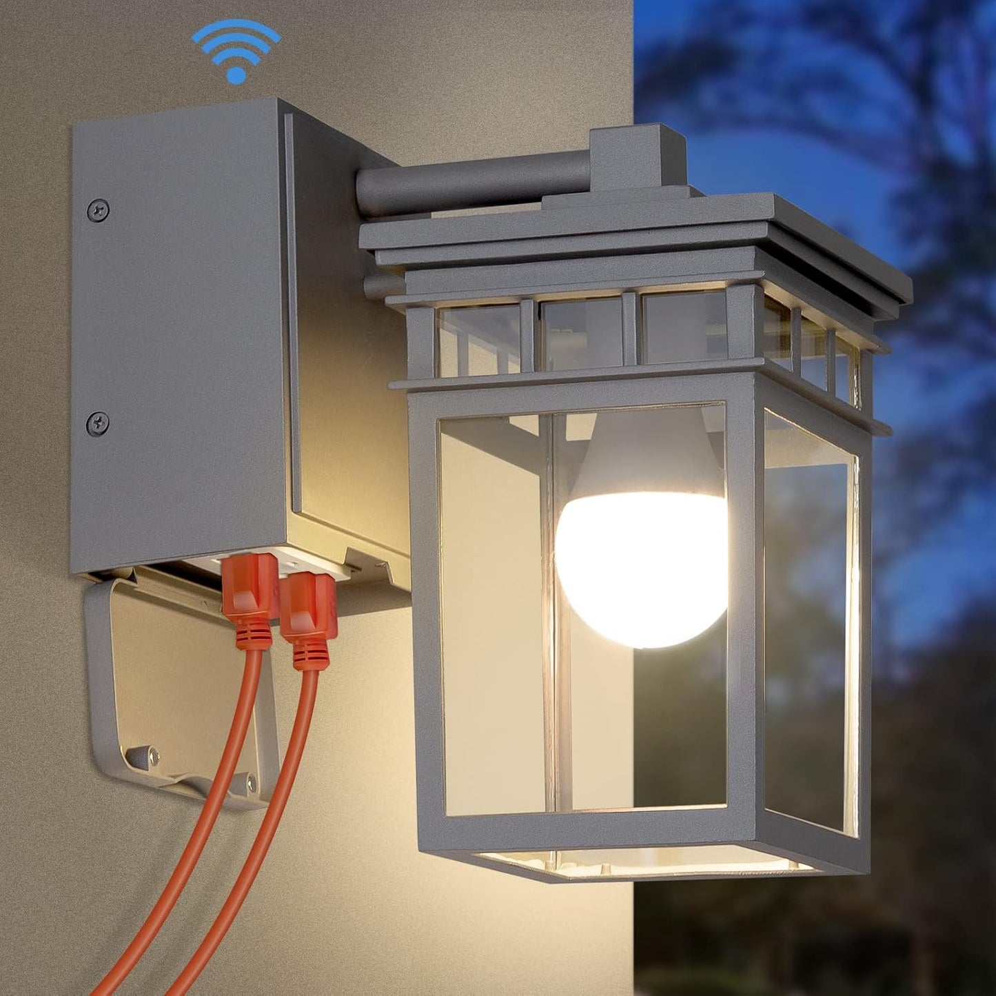 Outdoor Porch Light with GFCI Outlet for Safe Night Use