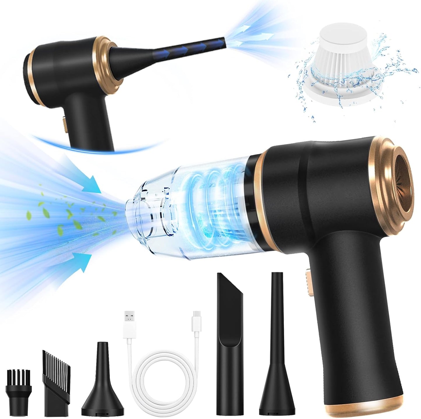 BELIBUY Mini Car Vacuum: Cordless 2-in-1 Cleaner