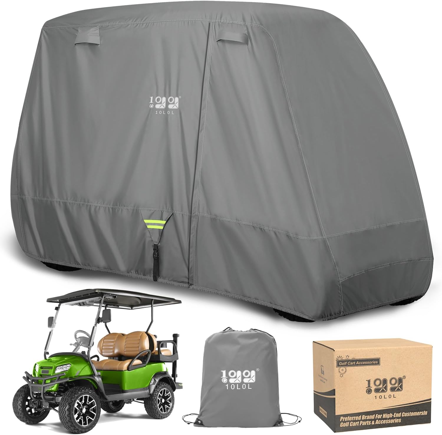 10L0L Heavy Duty Golf Cart Cover for All Weather Protection