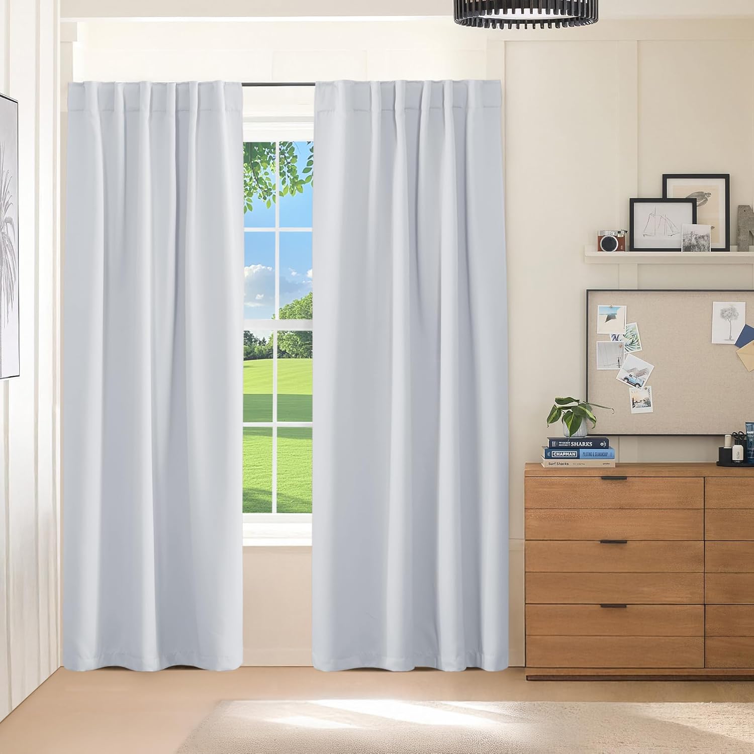 PONY DANCE Blackout Curtains 96 inch Long for Bedroom and Living Room