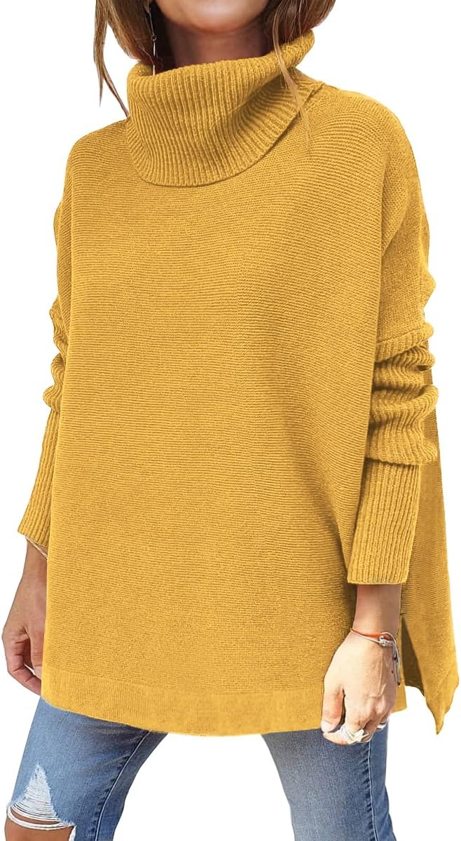 LILLUSORY Women's Turtleneck Oversized Sweater for Chic Style