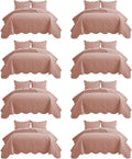 IR Imperial Rooms King Quilts 8 Pack - Reversible Embossed Peach