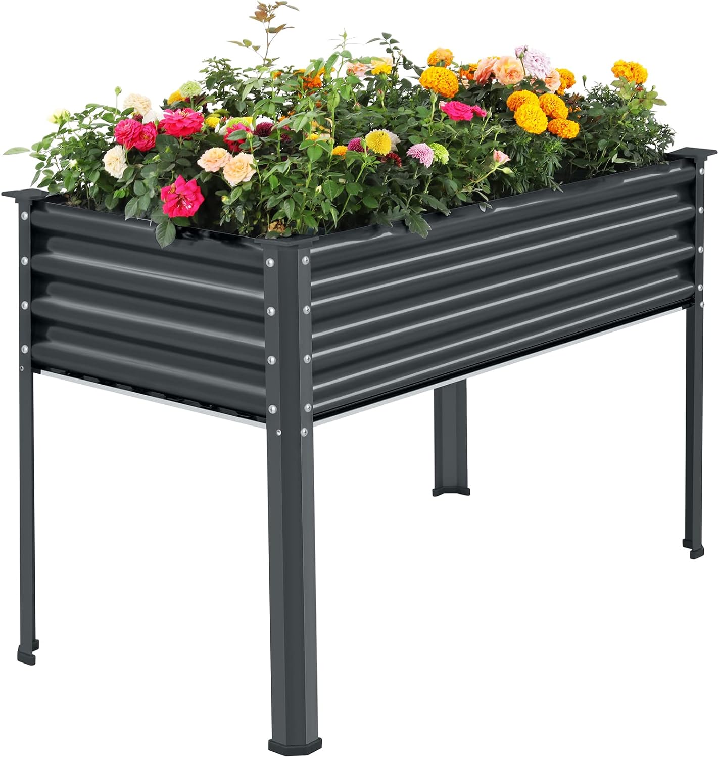 Land Guard Galvanized Raised Garden Bed with Legs for Planting