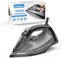 Steam Iron for Clothes 1800W with 600ml Tank - Fast Heat, Strong Steam