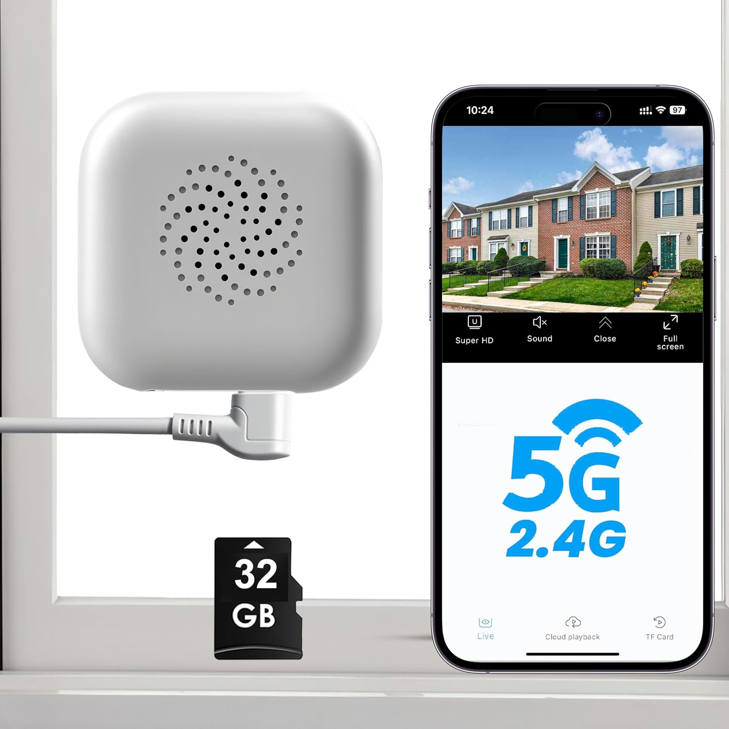 2K 3MP Window Camera with AI Night Vision for Home Security