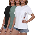 Nursing Shirts for Women 3-Pack - Hidden Zippers, Loose Fit