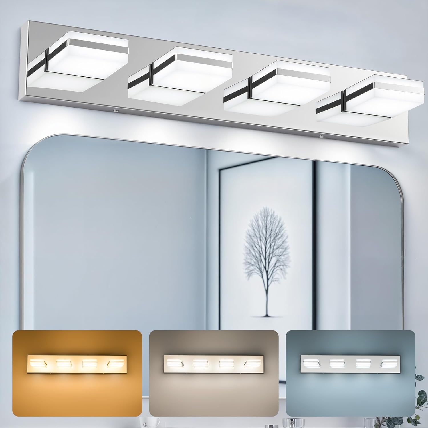 VONLUCE 4-Light Modern LED Bathroom Vanity Light Fixture