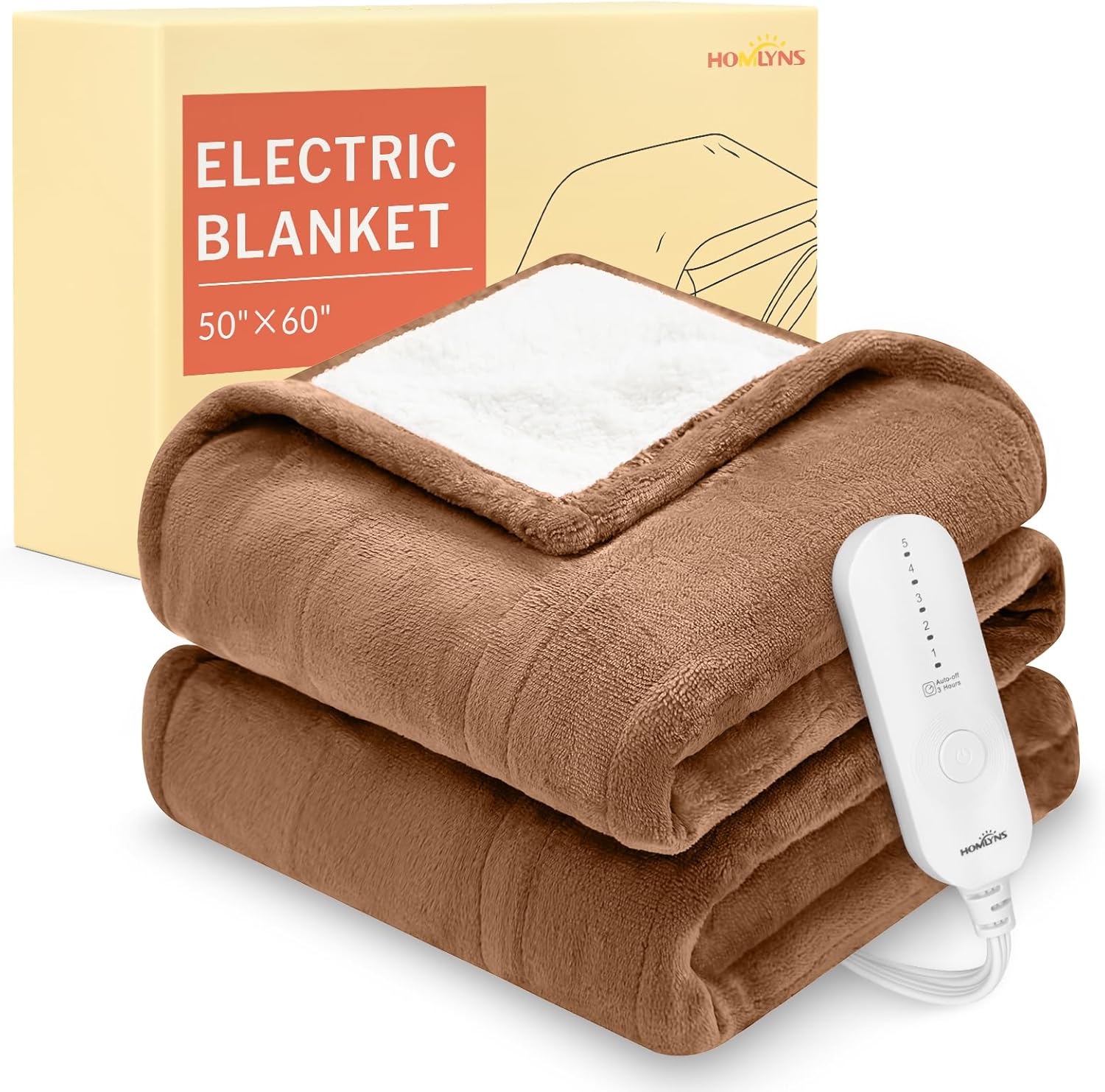 HOMLYNS LuxeHeat Heated Blanket for Ultimate Comfort and Warmth