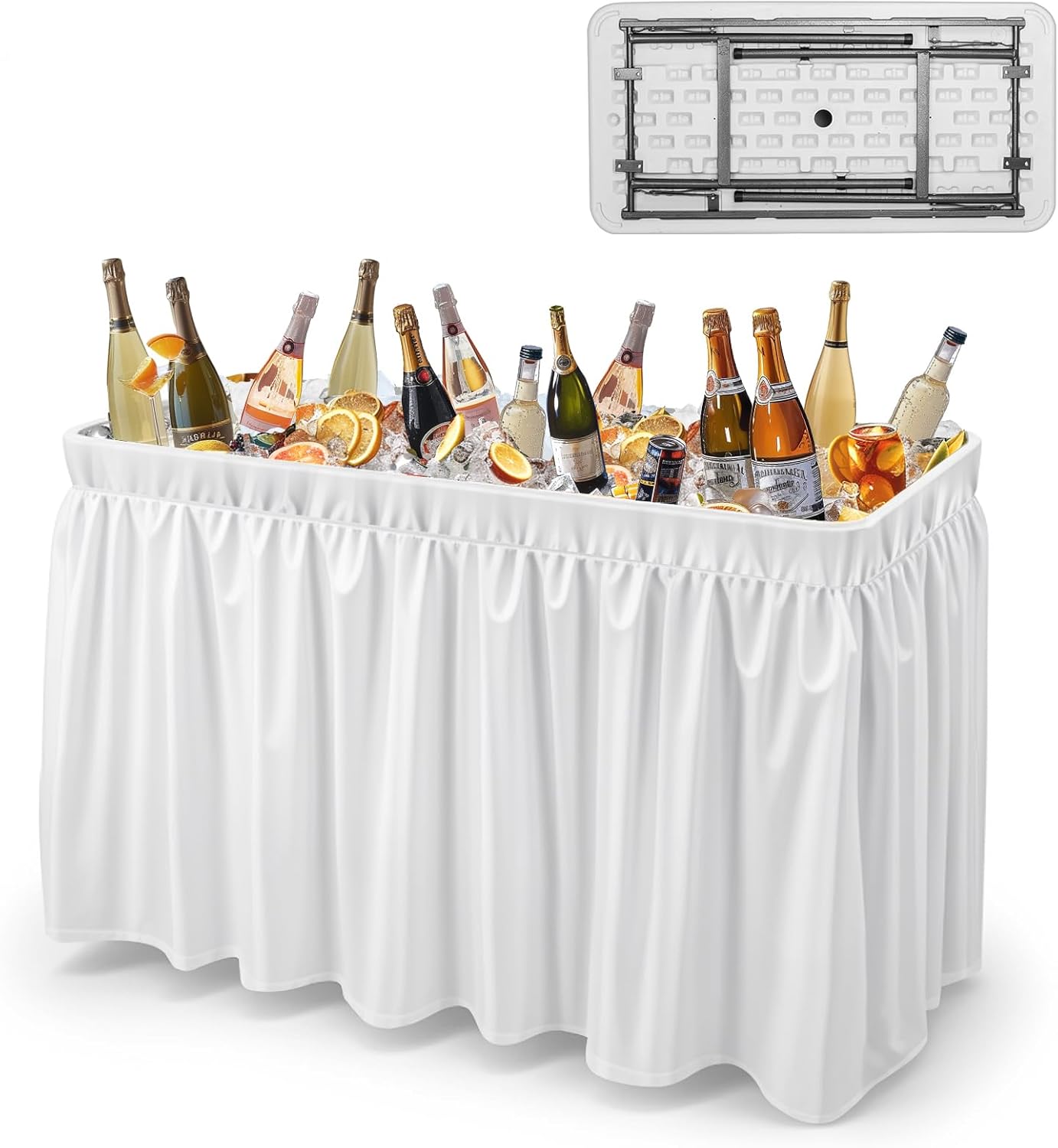 VINGLI 4 Foot Party Ice Cooler Folding Table for Events