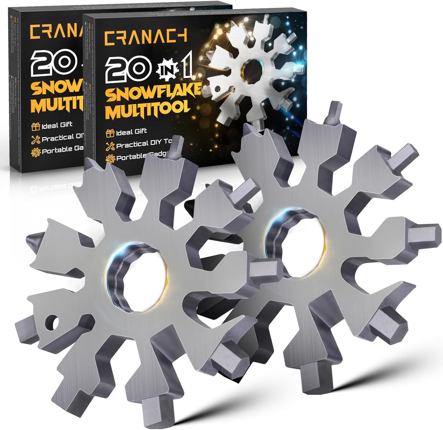 Snowflake Multitool - Unique Gift for Men, 20-in-1 Gadgets CRANACH