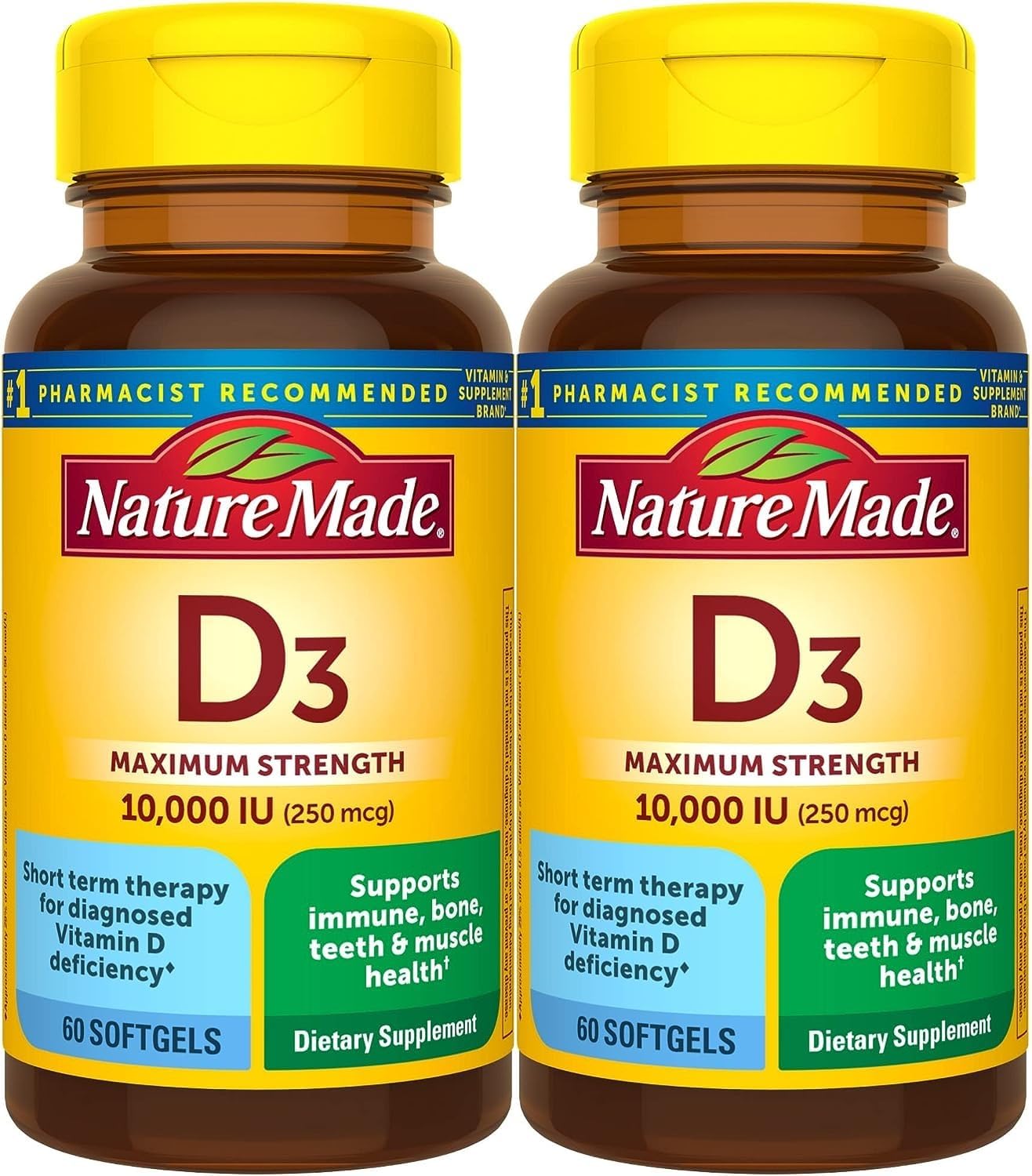 Nature Made Maximum Strength Vitamin D3 10000 IU for Health