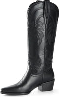 Cowgirl Boots Knee High Pointed Toe Block Heel - Western Style angled