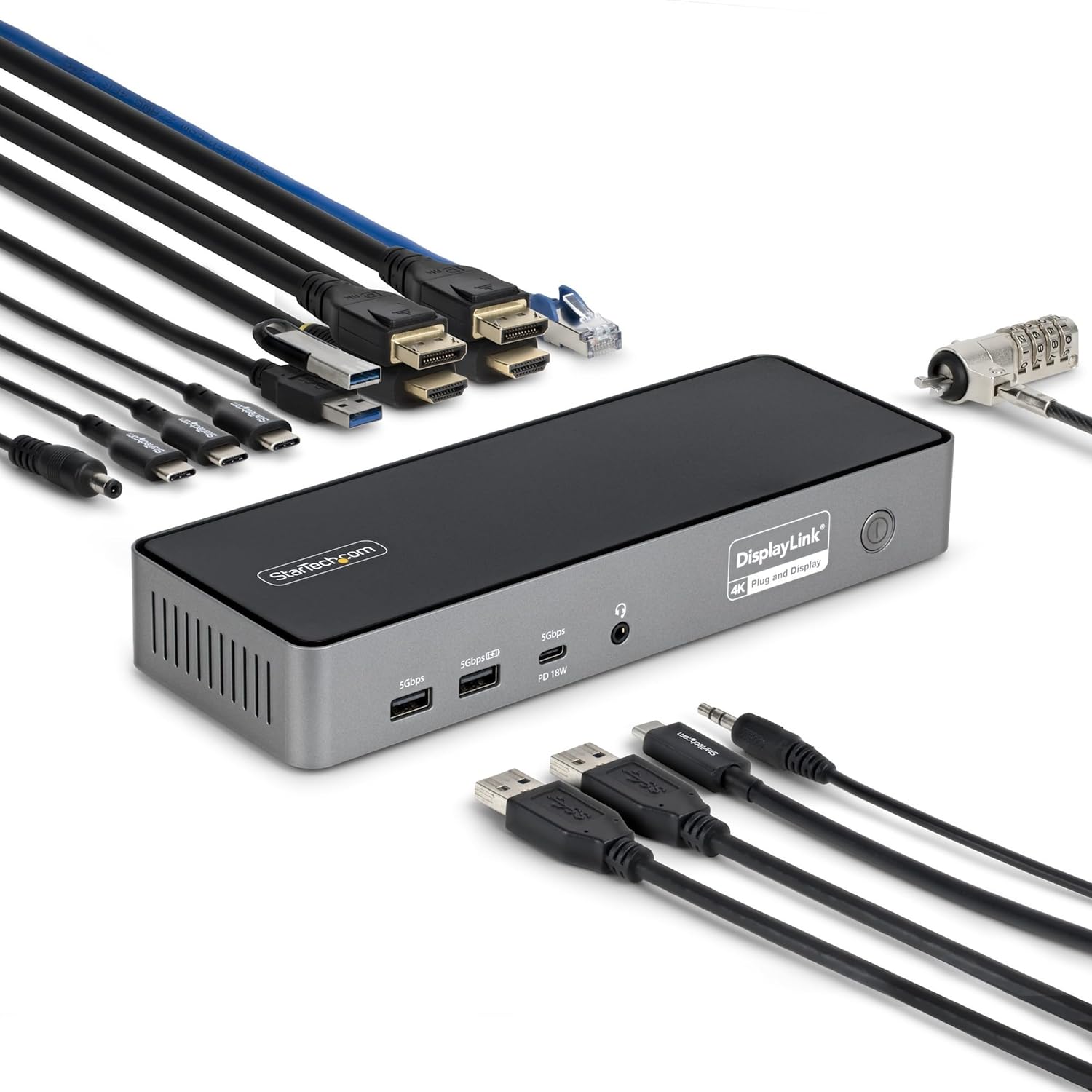 StarTech Triple Monitor USB-C Docking Station for 4K Displays