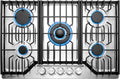 34 Inch Gas Cooktop with 5 Burners - Powerful, Convertible Stove