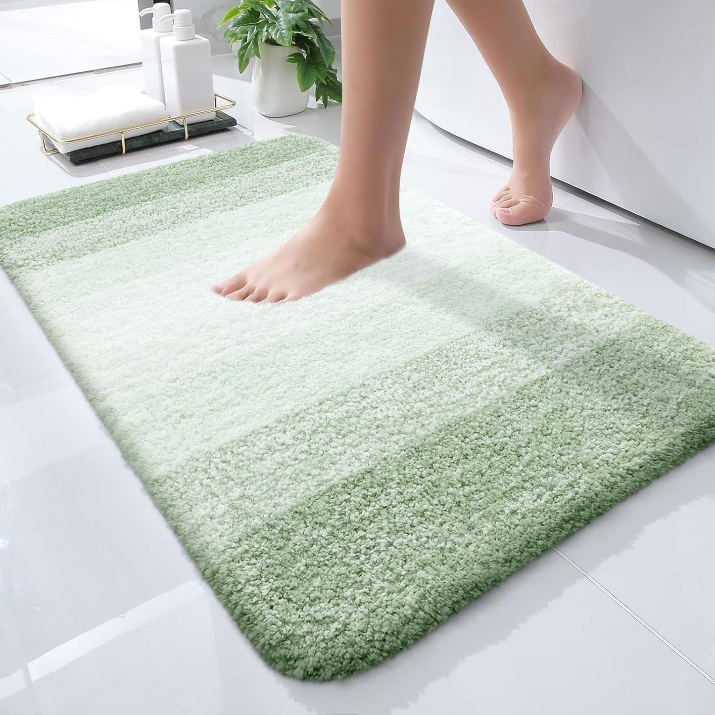 OLANLY Extra Soft Microfiber Bath Rugs Mat 24x16 for Comfort