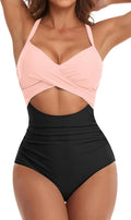 One Piece Tummy Control Cutout Swimsuit - Flattering High