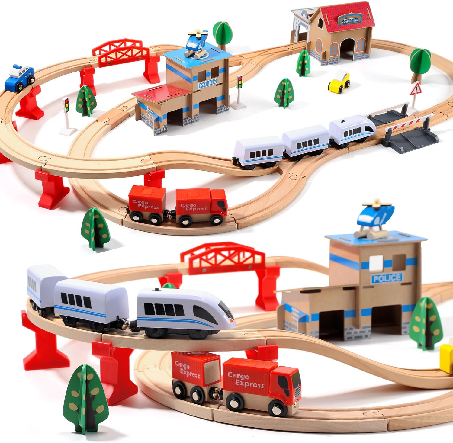 Electric Toddler Wooden Train Set Toy for Creative Playtime Fun