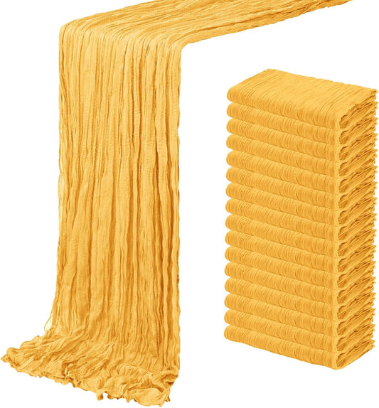 16 Pack Gold Cheesecloth Table Runner for Elegant Events