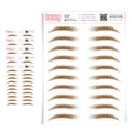 5 Pack Temporary Eyebrow Tattoos Natural Ginger - Peel Off Instant